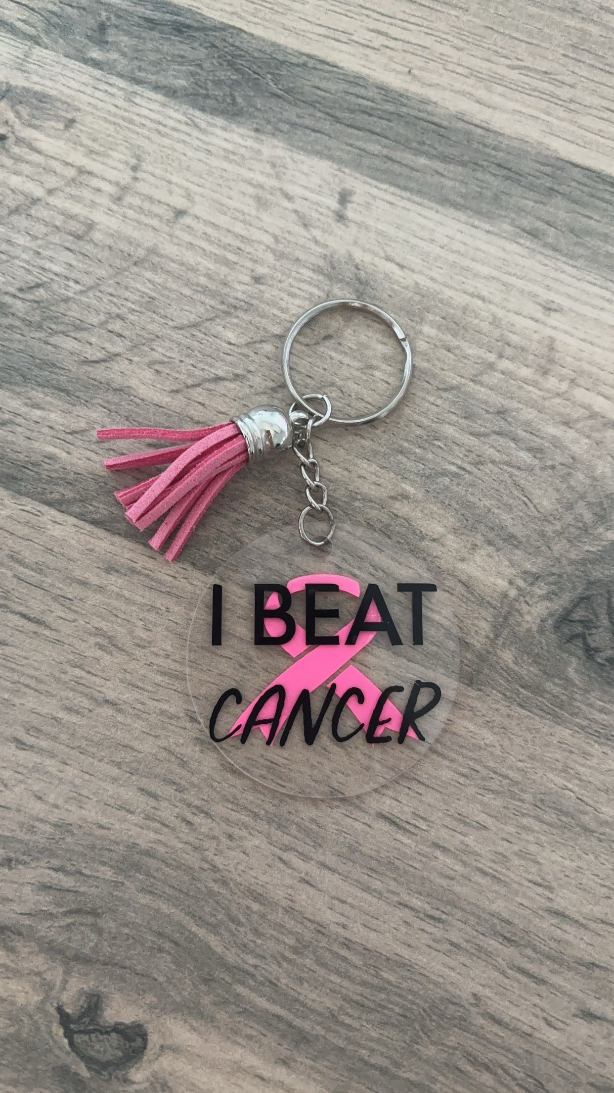 I beat Cancer Keyring