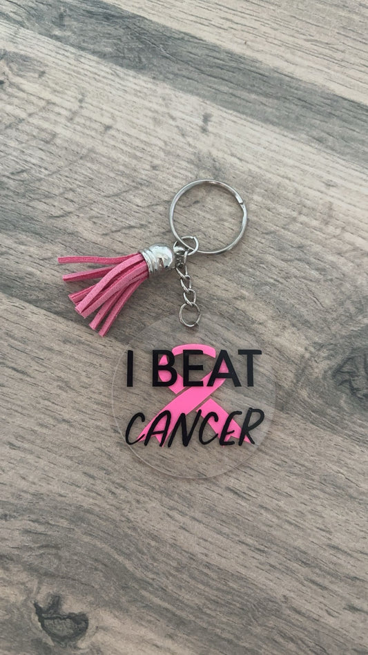 I beat Cancer Keyring