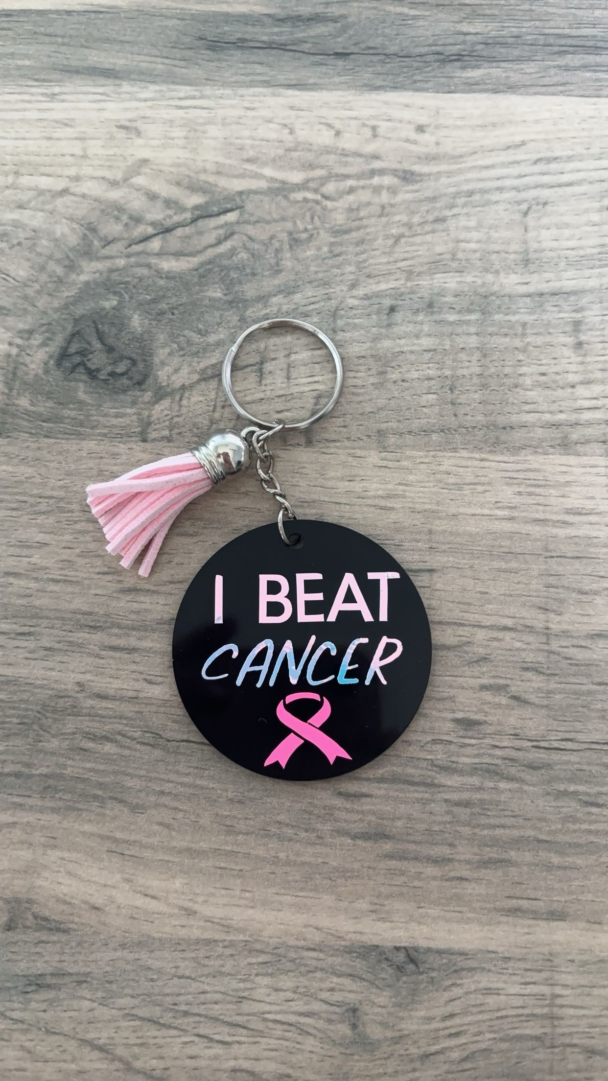 I beat Cancer Keyring