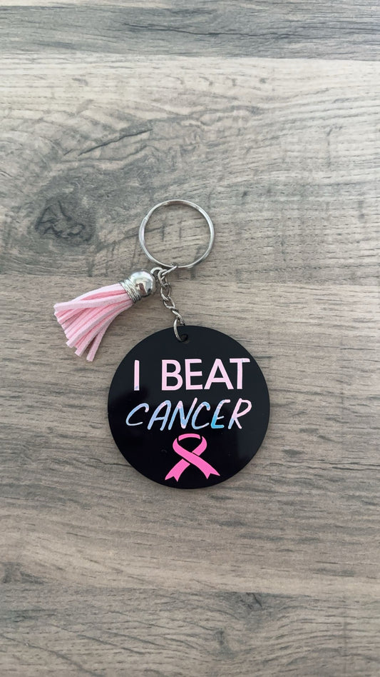 I beat Cancer Keyring